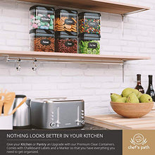 Load image into Gallery viewer, Chef's Path Airtight Food Storage Container Set - 6 PC Set/All Same Size - Labels & Marker - Kitchen & Pantry Organization Dry Food Containers - BPA-Free - Clear Plastic Canisters with Improved Lids