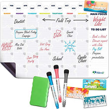 Load image into Gallery viewer, Monthly Magnetic Planner for Refrigerator 17x12 with 3 Markers & 4 Season Magnets & Eraser - Dry Erase Monthly Magnetic Fridge Calendar - Horizontal Magnetic Monthly Calendar for Refrigerator