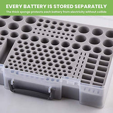 Load image into Gallery viewer, Battery Organizer Holder- Batteries Storage Containers Box Case with Tester Checker BT-168. Garage Organization Holds 225 Batteries AA AAA C D Cell 9V 3V Lithium LR44 CR2 CR1632 CR2032