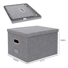Load image into Gallery viewer, ATBAY File Storage Box Collapsible Large Capacity Office File Organizer for Letter/Legal Size Hanging File Folder Box, Gray 1Pack
