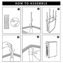 Load image into Gallery viewer, CAROEAS 23" Pro+ WHEELED Laundry Hamper Black&White Breathable Cover Heavy Duty Laundry Sorter Dirty Clothes Organizer Waterproof Foldable Laundry Basket Extra Large Laundry Bag (Pro Plus 23",Black)