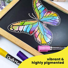 Load image into Gallery viewer, Metallic Chalk Markers (10 Pack) Liquid Chalk Pens - For Blackboards, Chalkboard, Bistro Menu, Window - Wet Wipe Erasable - 6mm Reversible Bullet & Chisel Tip