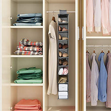 Load image into Gallery viewer, Hanging Shoe Shelves, 10-Shelf Hanging Shoe Organizer for Closet, Shoes Holder Storage Shelves, Shoe Storage Hanging Shoe Holder, Breathable No-wover Fabric for Shoes, Closet, Baby Things, Grey