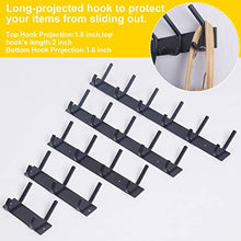 Load image into Gallery viewer, WEBI Coat Rack Wall Mounted,17-1/8 Inch Coat Hooks for Hanging Coats,Heavy Duty Metal Hook Rack Rail with 6 Double Dual Hooks Coat Hanger Wall Mount for Purse Clothes Jacket Backpack Entryway,Black