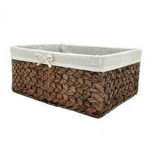 Load image into Gallery viewer, Rectangular Woven Seagrass Storage Bin with Handle,Kingwillow. (water hyacinth, Large)