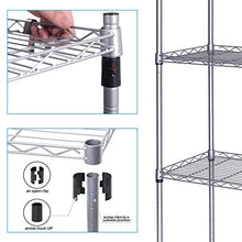 Load image into Gallery viewer, JS HANGER Wire Shelving Unit, 4-Tier Heavy Duty Height Adjustable Rolling Metal Shelves for Storage, 440 lbs Capacity, 23.23''W X 13.4''D X 47.24''H, Silver