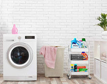 Load image into Gallery viewer, CAXXA 3-Tier Rolling Metal Storage Organizer - Mobile Utility Cart Kitchen Cart with Caster Wheels, White