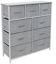 Load image into Gallery viewer, Sorbus Dresser with 9 Drawers - Furniture Storage Chest Tower Unit for Bedroom, Hallway, Closet, Office Organization - Steel Frame, Wood Top, Easy Pull Fabric Bins (Gray)