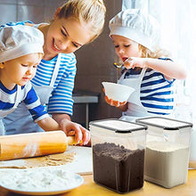Load image into Gallery viewer, Airtight Food Storage Containers - Wildone Cereal & Dry Food Storage Container Set of 6(Black Lid), Leak-proof & BPA Free, With 1 Measuring Cup & 20 Chalkboard Labels & 1 Chalk Marker