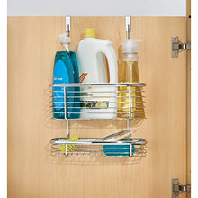 Load image into Gallery viewer, iDesign Axis Over the Cabinet 2-Tier Kitchen Storage Basket Organizer for Aluminum Foil, Sandwich Bags, Cleaning Supplies, Garbage Bags, Bath Supplies, Chrome