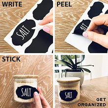 Load image into Gallery viewer, 96 Premium Chalkboard Labels Bulk - Free Erasable Chalk Pen - Dishwasher Safe Chalk Board Mason Jar Labels - Removable Waterproof Blackboard Sticker Label for Jars Glass Bottle Kids