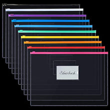 Load image into Gallery viewer, EOOUT 24pcs Plastic Envelopes Poly Zip Envelopes Files Zipper Folders, A4 Size/Letter Size, 10 Colors, for School and Office Supplies
