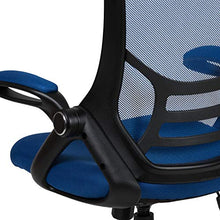 Load image into Gallery viewer, Flash Furniture High Back Blue Mesh Ergonomic Swivel Office Chair with Black Frame and Flip-up Arms