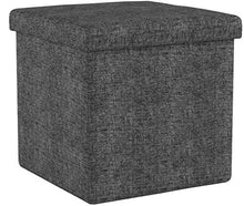 Load image into Gallery viewer, Seville Classics Foldable Storage Footrest Toy Box Coffee Table Chest Ottoman, 1-Pack, Modern Gray