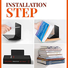 Load image into Gallery viewer, CRIZTA 4pcs Invisible Floating Bookshelf, Heavy Duty Wall Mounted Book Organizer, Metal Shelves Holder for Books, Large Size (Black)