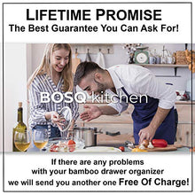 Load image into Gallery viewer, Expandable Bamboo Drawer Organizer - Large Silverware Organizer For Kitchen Organization - Strong And Durable Bamboo Expandable Drawer Organizer - 6-8 Compartments Utensil Drawer Organizers