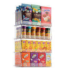 Load image into Gallery viewer, Set Of 4 Clear Pantry Organizer Bins Stackable Household Plastic Food Storage Basket with Wide Open Front for Kitchen, Countertops, Cabinets, Refrigerator, Freezer, Bedrooms, Bathrooms - 12" Wide