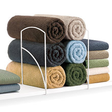 Load image into Gallery viewer, Lynk Tall Shelf Dividers - Closet Shelf Organizer (Set of 2) - White