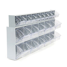 Load image into Gallery viewer, OEMTOOLS 21-Bin Set, Store Small Hardware 23.9” x 11.9”, Labels Included, Organization and Storage, Easy to Mount, Gray