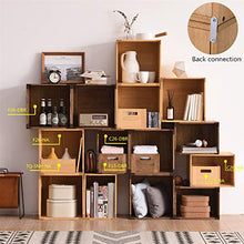 Load image into Gallery viewer, Kirigen Stackable Wood Storage Cube/Basket/Bins Organizer for Home Books Clothes Toy Modular Open Cubby Storage System - Office Cubical Bookcase Closet Shelves C26-DBR