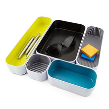 Load image into Gallery viewer, Three By Three Seattle Drawer Organizer Pack of 5, 2", Spring green/Black/Sky Blue/Stripes (52292)