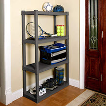 Load image into Gallery viewer, Sterilite 01643V01 4 Shelf Unit, Flat Gray Shelves & Legs, 1-Pack