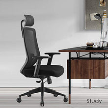Load image into Gallery viewer, Ergonomic Office Chair with Padded Lumbar Support & Seat Slider - Ergolead High Back Desk Chair with Thick Seat Cushion, Adjustable Headest & Armrest, Mesh Computer Task Chair for Home Office, Black