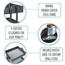 Load image into Gallery viewer, ECR4Kids-ELR-20702 4-Tier Metal Rolling Utility Cart - Heavy Duty Mobile Storage Organizer, Black