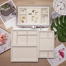 Load image into Gallery viewer, HerFav Jewelry Box for Women with 3 Drawers, Velvet Jewelry Organizer for Earring Bangle Bracelet Necklace and Rings Storage Clear Acrylic Jewelry case