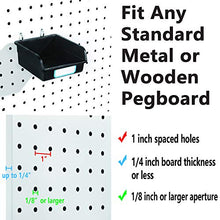 Load image into Gallery viewer, Pegboard Bins with Hooks and Labels, for Organizing Accessories, 10 Packs, Black