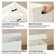 Load image into Gallery viewer, Greenstell Laundry Hamper with Lid and Handles, Foldable Divided Laundry Basket with Mesh Pockets, Easy Movement Clothes Laundry Basket for Bedrooms, Laundry Room and Balconies Beige