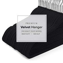 Load image into Gallery viewer, HOUSE DAY Black Velvet Hangers -60 Pack- Non Slip Felt Hangers Space Saving Clothes Hanger Velvet Hanger Heavy Duty Adult Hanger for Coat, Suit