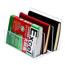 Load image into Gallery viewer, Clear Acrylic File Sorter, 3 Sections Desk Plastic File Folder Rack, Clear Office File Organizer for Document Paper Letter Book Envelope Laptop Makeup Eye Shadow Palette Mail Electronic Purse