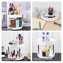 Load image into Gallery viewer, Empaxum 2 Tier Plastic Lazy Susan Cabinet Organizer 12" Non-skid Under Sink Organizers Kitchen Bathroom Organizers and Storage Rotating Spice Rack Organizer for Fridge, Pantry, Countertop, White