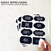 Load image into Gallery viewer, 96 Premium Chalkboard Labels Bulk - Free Erasable Chalk Pen - Dishwasher Safe Chalk Board Mason Jar Labels - Removable Waterproof Blackboard Sticker Label for Jars Glass Bottle Kids