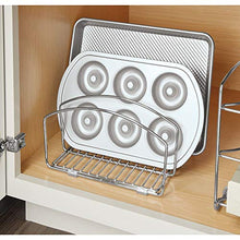 Load image into Gallery viewer, iDesign Classico Kitchen Cookware Organizer for Cutting Boards and Cookie/Baking Sheets - Chrome