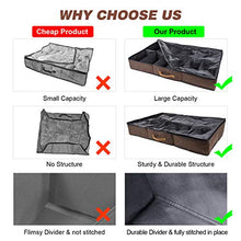 Load image into Gallery viewer, ACMETOP Extra-Large Under Bed Shoe Storage Organizer, Sturdy Built-in Structure & Durable Linen, Underbed Storage Solution Fits Men's Size 13 Sneaker and Women's 6'' High-Heels (Brown)