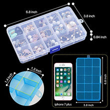 Load image into Gallery viewer, HappyHapi Plastic Jewelry Organizer Box, 6 Pack 15 Little Grids Plastic Bead Storage Container with Removable Dividers for Earring, Art and Crafts, 6.8 x 3.8 x 0.84 Inch
