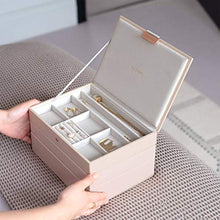 Load image into Gallery viewer, Stackers Blush Pink with Rose Gold Classic Jewelry Box - Set of 3