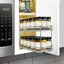 Load image into Gallery viewer, Lynk Professional Slide Out Double Spice Rack Upper Cabinet Organizer, 6-1/4", Chrome
