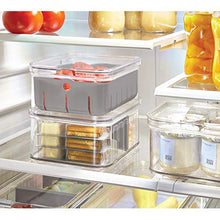 Load image into Gallery viewer, iDesign Crisp BPA-Free Plastic Produce Storage Bin - 8.32" x 6.32" x 3.76", Clear/Gray