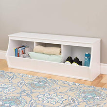 Load image into Gallery viewer, Prepac Monterey Stackable 3-Bin Storage Cubby, White (WUSM-0003-1)
