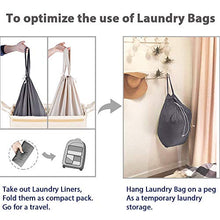 Load image into Gallery viewer, MCleanPin Canvas Laundry Hamper with 2 Removable Laundry bags and Sorting Card, Dirty Clothes Hamper Foldable Nursery hamper with 2 Handles Dorm Room Hamper for College(Beige)