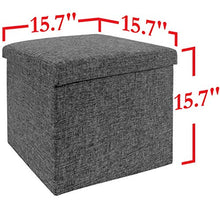 Load image into Gallery viewer, Seville Classics Foldable Storage Footrest Toy Box Coffee Table Chest Ottoman, 1-Pack, Modern Gray