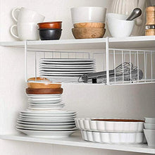 Load image into Gallery viewer, SimpleTrending Under Cabinet Organizer Shelf, 2 Pack Wire Rack Hanging Storage Baskets for Kitchen Pantry, White