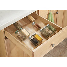 Load image into Gallery viewer, mDesign Adjustable, Expandable Plastic Spice Rack, Drawer Organizer for Kitchen Cabinet Drawers - 3 Slanted Tiers for Garlic, Salt, Pepper Spice Jars, Seasonings, Vitamins, Supplements - Clear