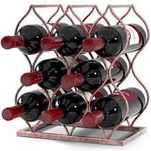 Load image into Gallery viewer, Will's Tabletop Wine rack - Imperial Trellis (8 Bottle, Rose Gold) – Freestanding countertop wine rack and wine bottle storage, perfect wine gifts and accessories for wine lovers, no assembly required
