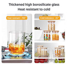 Load image into Gallery viewer, Glass Jars Set 8oz, Yibaodan 12 Set Spice Jars with Bamboo Airtight Lids and Labels, Food Cereal Storage Containers for Home Kitchen Tea Herbs Pasta Coffee Flour Herbs Grains