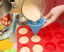 Load image into Gallery viewer, WeTest 8 PCS Silicone Collapsible Funnel Set, Foldable Kitchen Funnel for Water Bottle Liquid Transfer Food Grade (Blue/Red/Orange/Green) (LJ-CJ-121402)