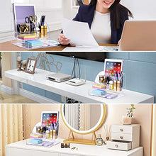 Load image into Gallery viewer, Premium Acrylic Desk-Organizer with 2 Drawers, All in One Desktop Storage-Organizer for Desk Accessories (Clear Acrylic)